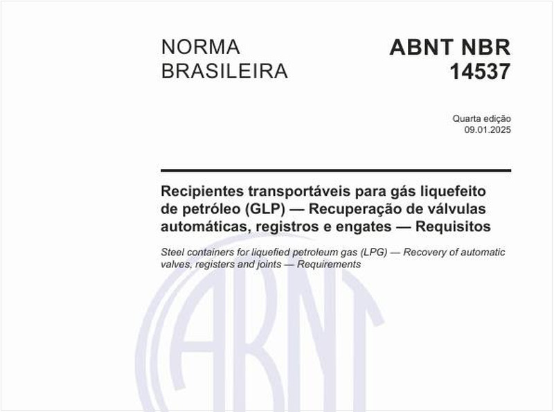 Recipientes transportáveis para gás liquefeito de petróleo (GLP) — Recuperação de válvulas automáticas, registros e engates — Requisitos