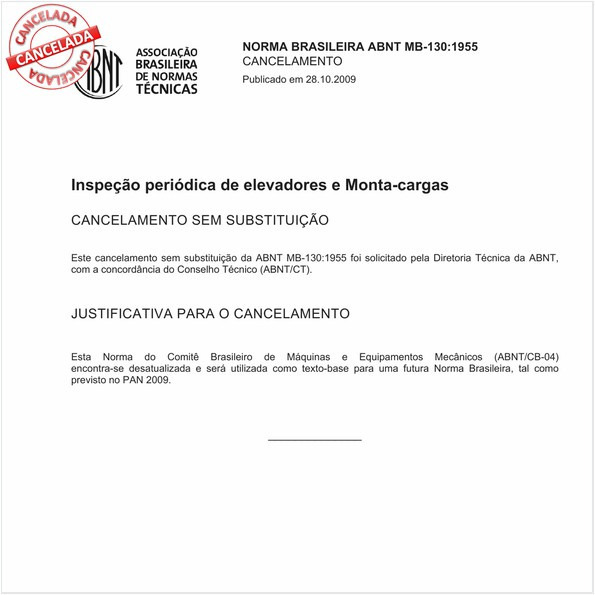 Inspeção periódica de elevadores e monta-cargas