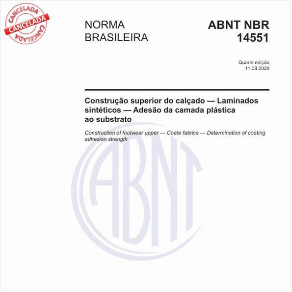Construção superior do calçado — Laminados sintéticos — Adesão da camada plástica ao substrato