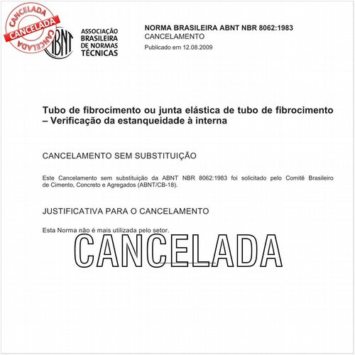 Tubo de fibrocimento ou junta elástica de tubo de fibrocimento - Verificação da estanqueidade à pressão interna