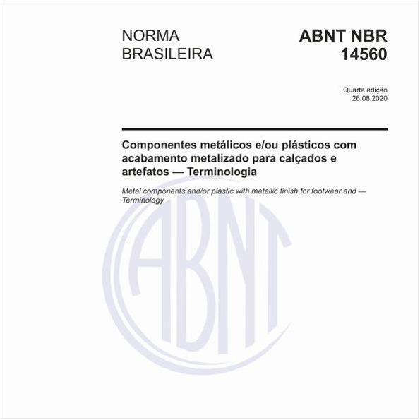 Componentes metálicos e/ou plásticos com acabamento metalizado para calçados e artefatos — Terminologia