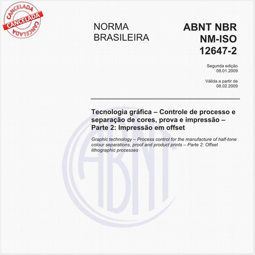Tecnologia gráfica - Controle de processo e separação de cores, prova e impressão - Parte 2: Impressão em offset