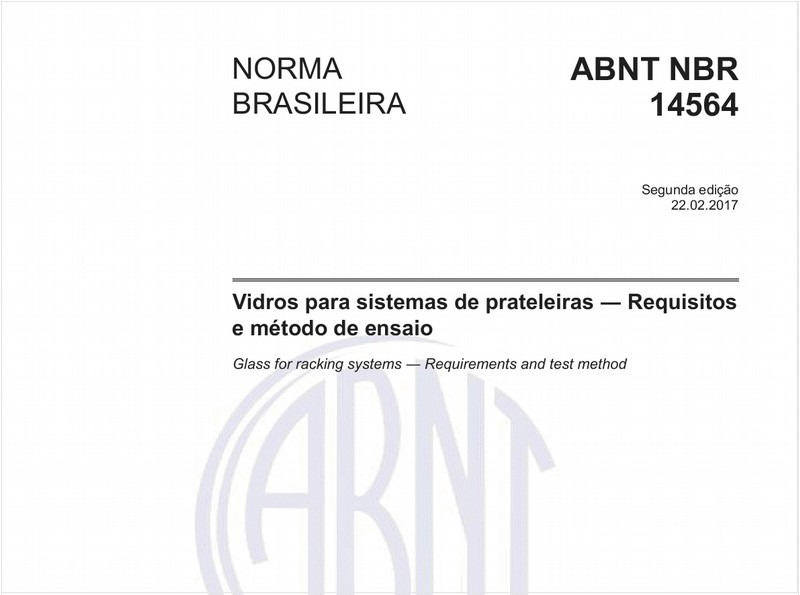 Vidros para sistemas de prateleiras - Requisitos e métodos de ensaio