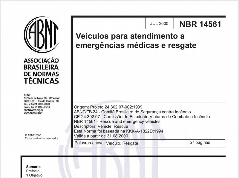 Veículos para atendimento a emergências médicas e resgate