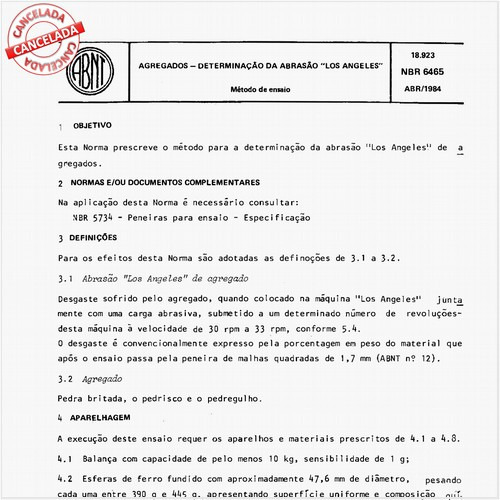 Agregados - Determinação da abrasão "Los Angeles"