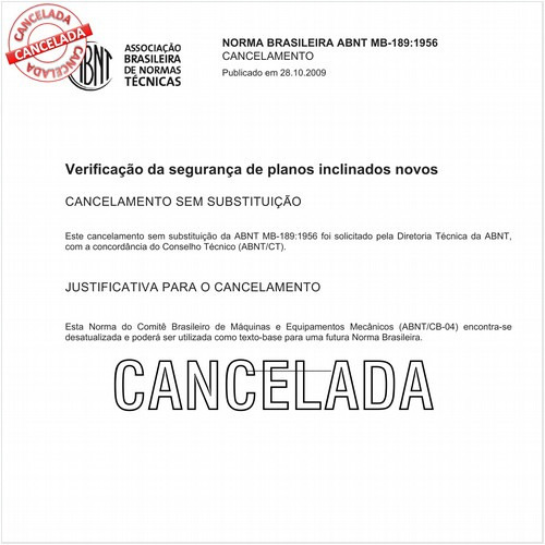 Verificação da segurança de planos inclinados novos