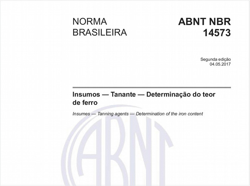 Insumos - Tanante - Determinação do teor de ferro