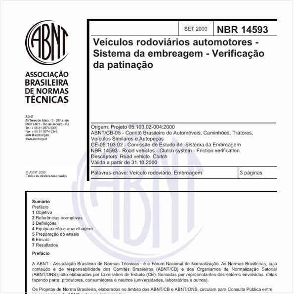 Veículos rodoviários automotores - Sistema de embreagem - Verificação da patinação