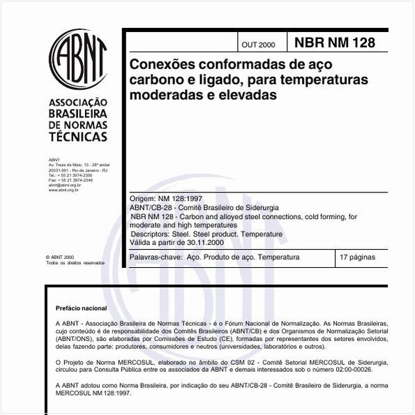 Conexões conformadas de aço carbono e ligado, para temperaturas moderadas e elevadas