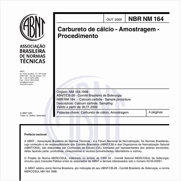 Carbureto de cálcio - Amostragem - Procedimento