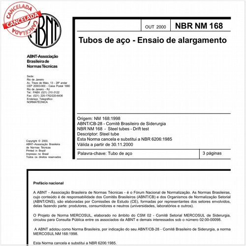 Tubos de aço - Ensaio de alargamento