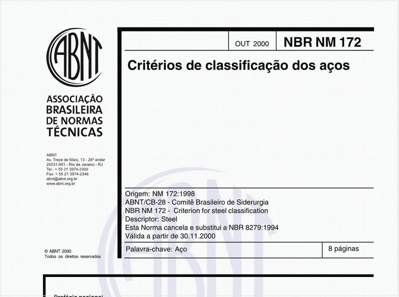 Critérios de classificação dos aços