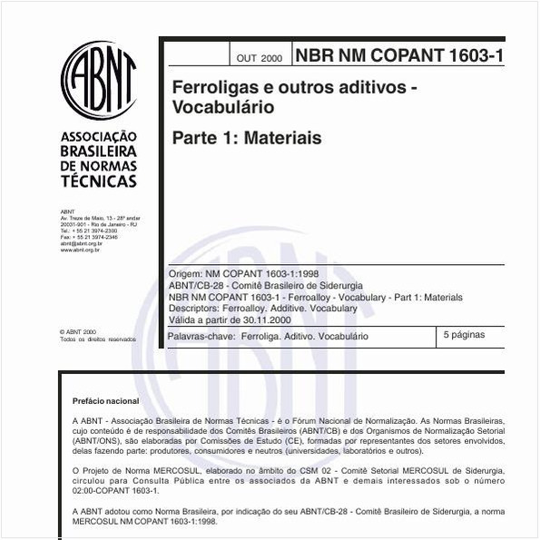 Ferroligas e outros aditivos - Vocabulário - Parte 1: Materiais