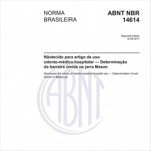 Nãotecido para artigo de uso odonto-médico-hospitalar - Determinação da barreira úmida na jarra Mason