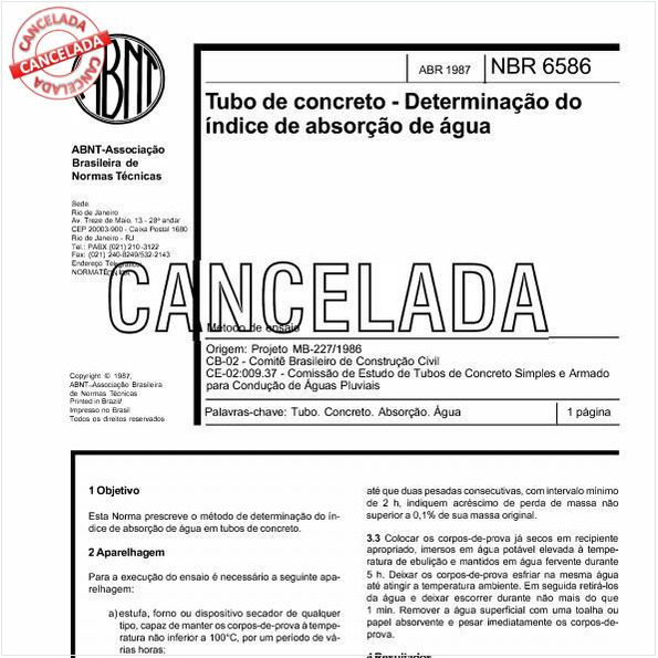 Tubo de concreto - Determinação do índice de absorção de água