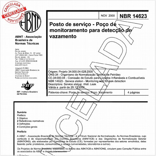 Posto de serviço - Poço de monitoramento para detecção de vazamento