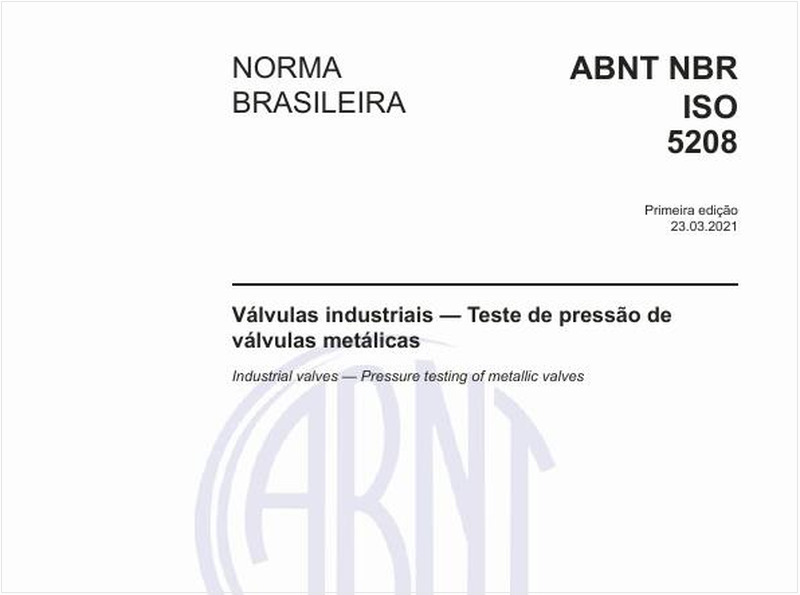 Válvulas industriais - Teste de pressão de válvulas metálicas