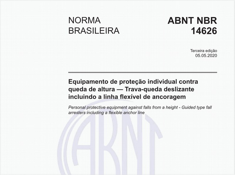 Equipamento de proteção individual contra queda de altura — Trava-queda deslizante incluindo a linha flexível de ancoragem