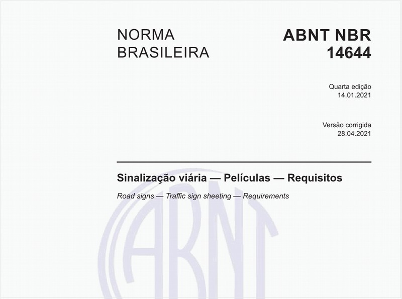 Sinalização viária - Películas - Requisitos