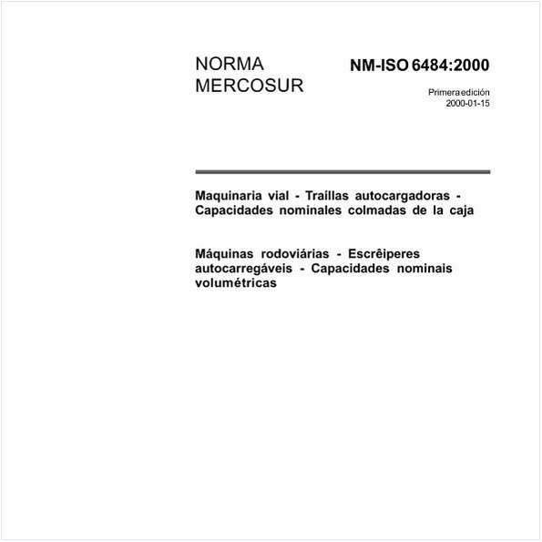 Máquinas rodoviárias - Escrêiperes autocarregáveis - Capacidades nominais volumétricas