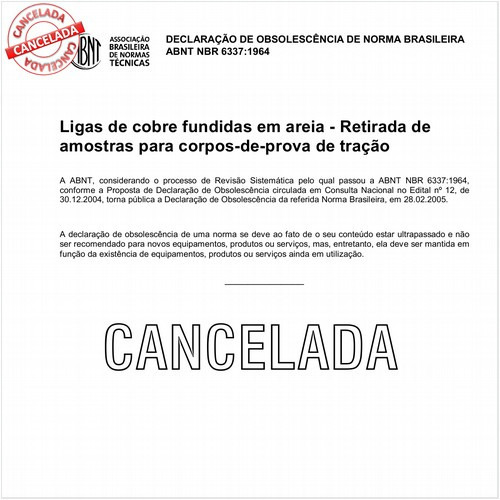 Ligas de cobre fundidas em areia - Retirada de amostras para corpos-de-prova de tração