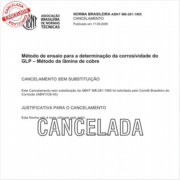 Método de ensaio para a determinação da corrosividade do GLP - Método da lâmina de cobre