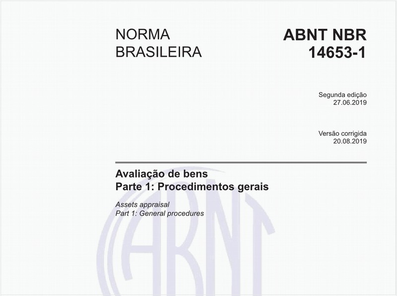 Avaliação de bens - Parte 1: Procedimentos gerais