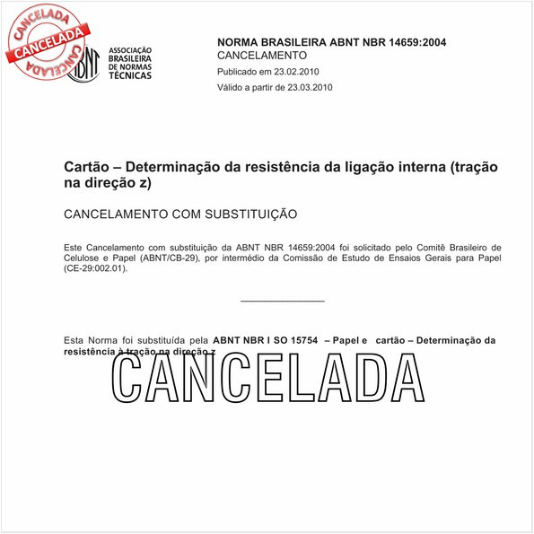 Cartão - Determinação da resistência da ligação interna (tração na direção-z)