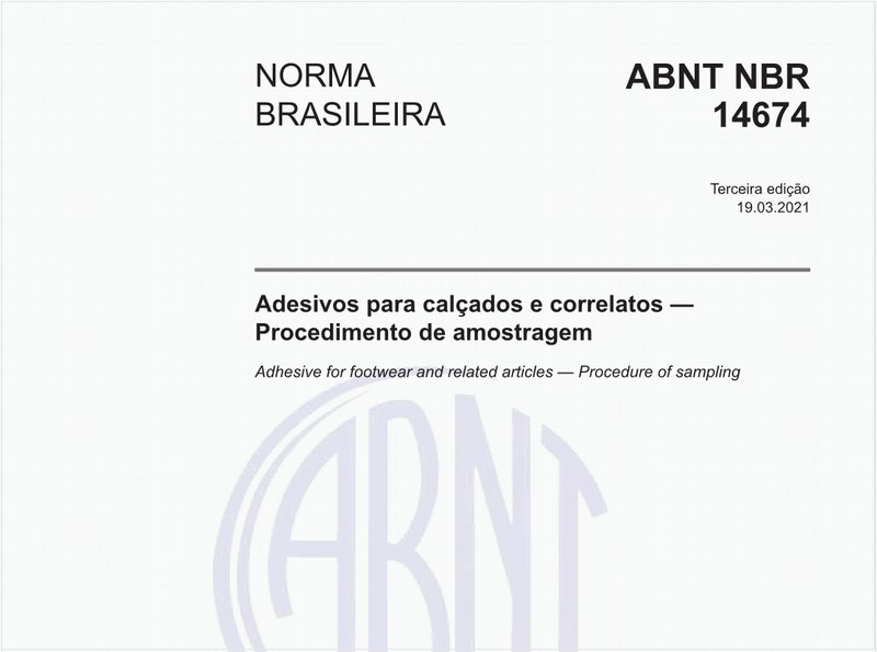 Adesivos para calçados e correlatos - Procedimento de amostragem