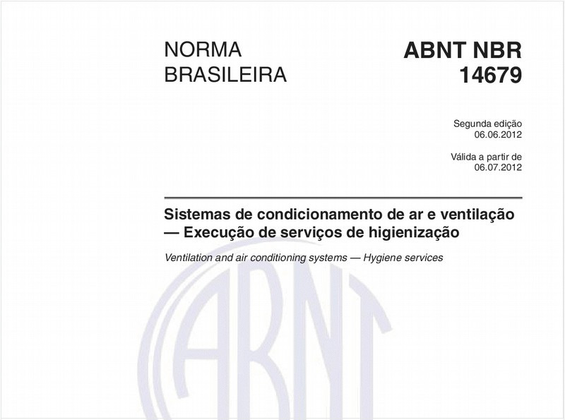 Sistemas de condicionamento de ar e ventilação — Execução de serviços de higienização