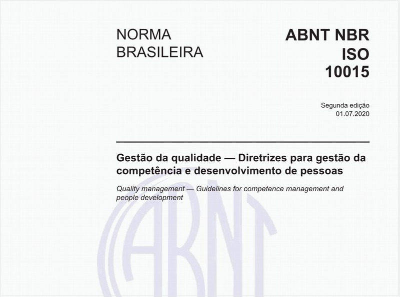 Gestão da qualidade — Diretrizes para gestão da competência e desenvolvimento de pessoas