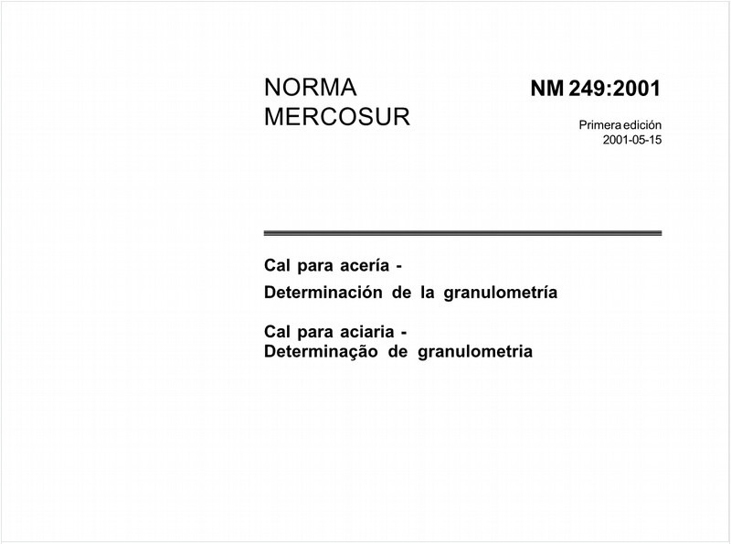Cal para aciaria - Determinação de granulometria