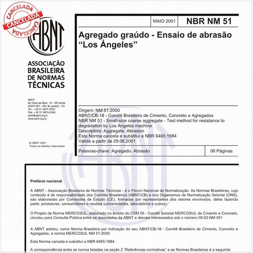 Agregado graúdo - Ensaio de abrasão "Los Angeles"