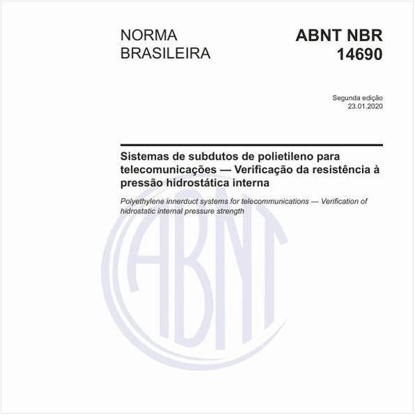 Sistemas de subdutos de polietileno para telecomunicações - Verificação da resistência à pressão hidrostática interna