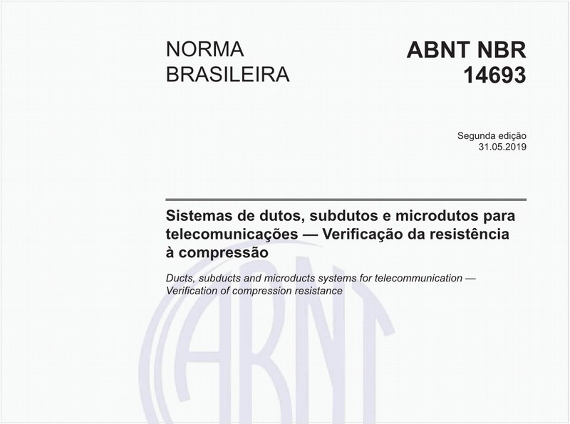Sistemas de dutos, subdutos e microdutos para telecomunicações — Verificação da resistência à compressão