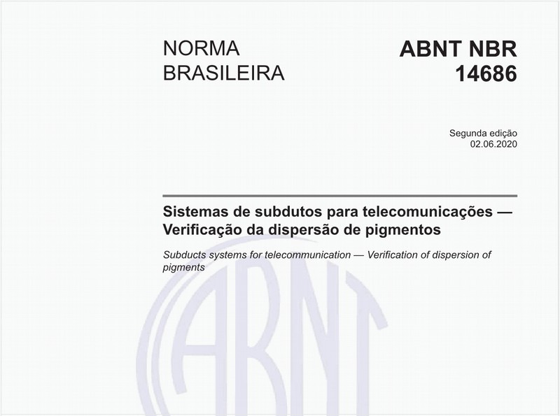 Sistemas de subdutos para telecomunicações — Verificação da dispersão de pigmentos