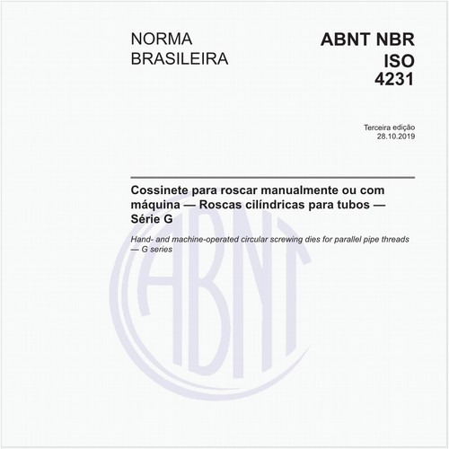 Cossinete para roscar manualmente ou com máquina — Roscas cilíndricas para tubos — Série G
