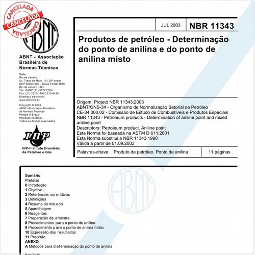 Produtos de petróleo - Determinação do ponto de anilina e do ponto de anilina misto