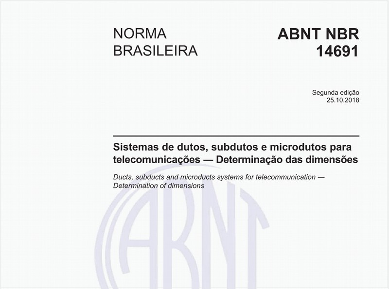 Sistemas de dutos, subdutos e microdutos para telecomunicações - Determinação das dimensões