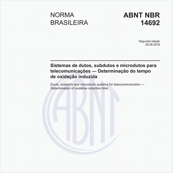 Sistemas de dutos, subdutos e microdutos para telecomunicações - Determinação do tempo de oxidação induzida