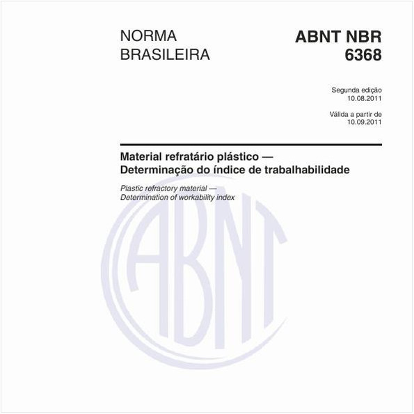 Material refratário plástico — Determinação do índice de trabalhabilidade