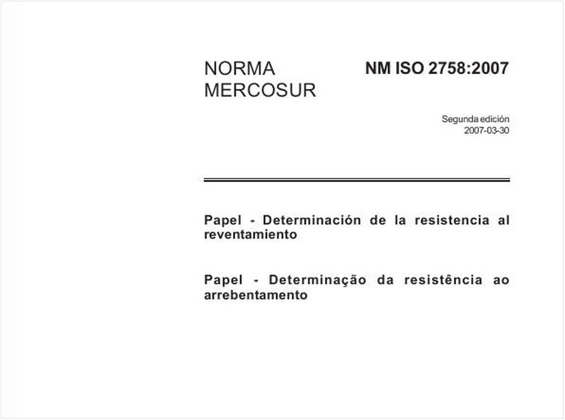 Papel - Determinação da resistência ao arrebentamento
