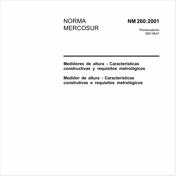 Medidor de altura - Características construtivas e requisitos metrológicos