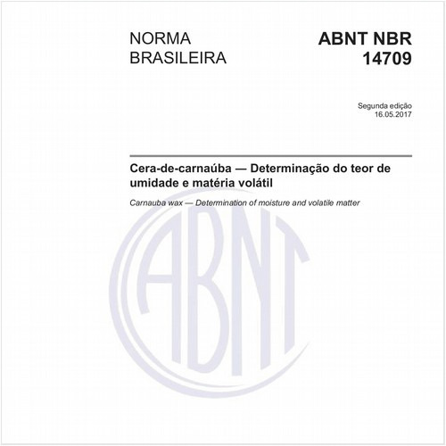 Cera-de-carnaúba - Determinação do teor de umidade e matéria volátil