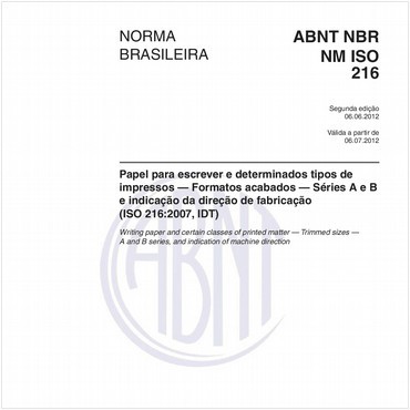 NBRNM-ISO216 de 06/2012