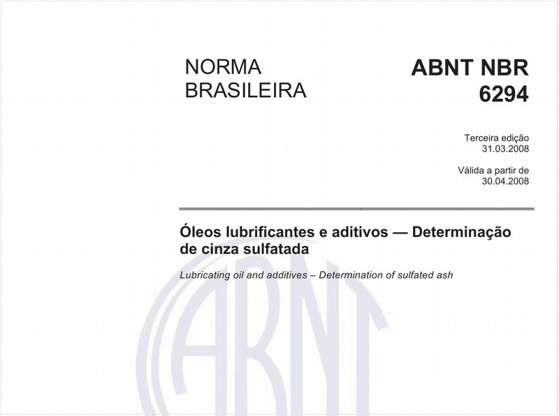 Óleos lubrificantes e aditivos - Determinação de cinza sulfatada