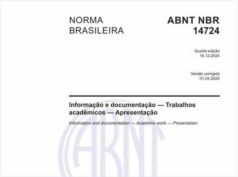 Informação e documentação - Trabalhos acadêmicos - Apresentação
