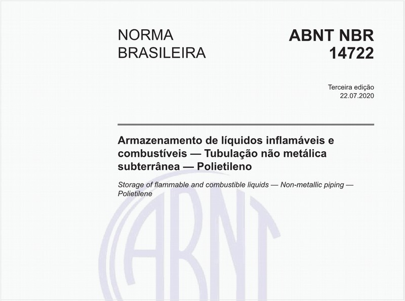 Armazenamento de líquidos inflamáveis e combustíveis — Tubulação não metálica subterrânea — Polietileno