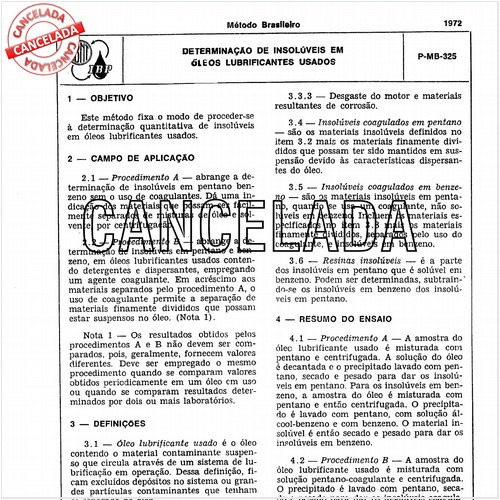 Determinação de insolúveis em óleos lubrificantes usados