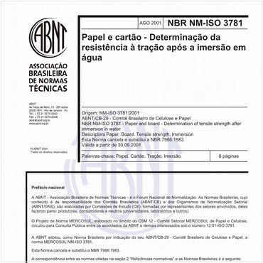 NBRNM-ISO3781 de 08/2001
